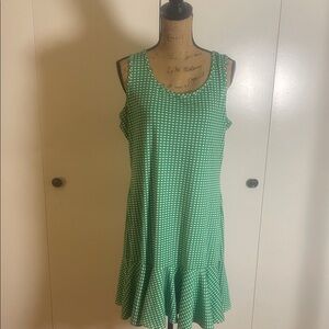 MSK Green white polkadot Mini Dress